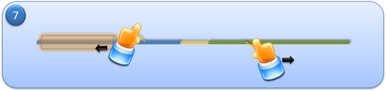 Step 7 - Pull the fly lines tight together (before the glue dries out). Step 7 - Pull the fly lines tight together (before the glue dries out).